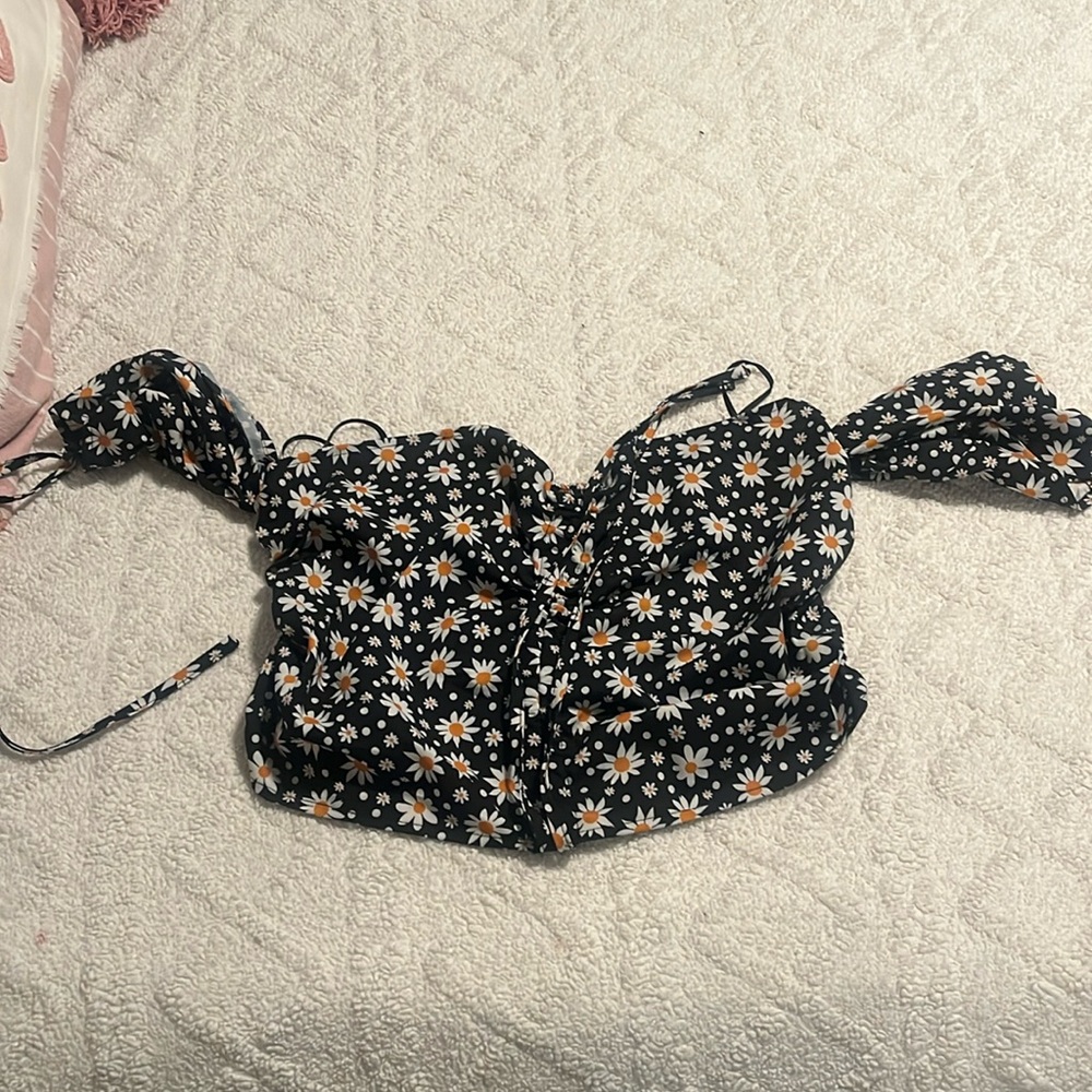 Floral Black and White Dress
